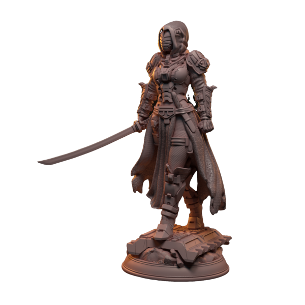 woman holding katana cyberpunkt