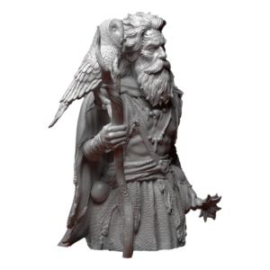 druid with staff and owl