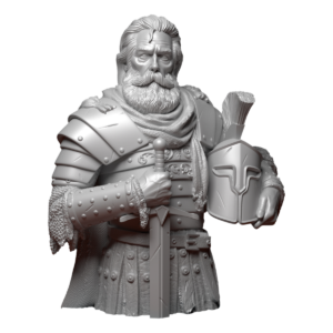 knight holding helmet