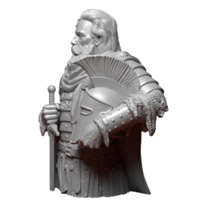knight holding helmet