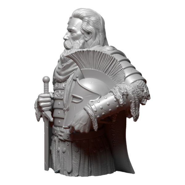 knight holding helmet