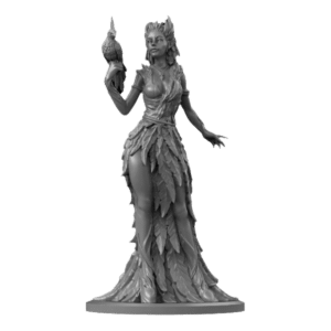 wooden elf with bird