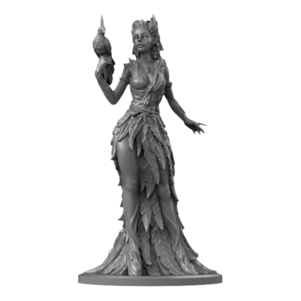 wooden elf with bird